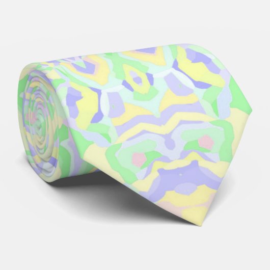 Boho Hippie Groovy Quirky Kleurrijke Zachte Pastel Stropdas (Opgerold)