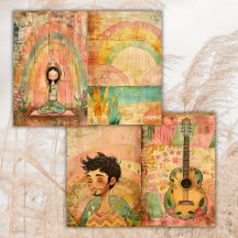 Boho Hippie Kleurrijke Dieren Junk Journal Paper