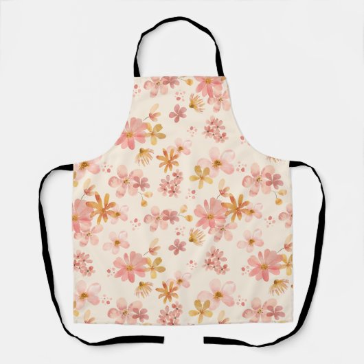 Boho hippie natural flower cottage style schort (Voorkant)