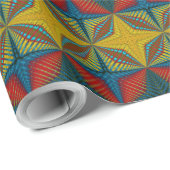 Boho Hippie Red Yellow Blue Tribal Ethnic Cadeaupapier (Rol Hoek)