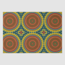 Boho Hippie Red Yellow Blue Tribal Ethnic