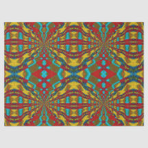 Boho Hippie Red Yellow Blue Tribal Ethnic