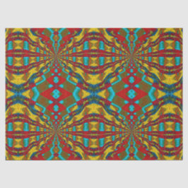 Boho Hippie Red Yellow Blue  Tribal Ethnic Tissuepapier