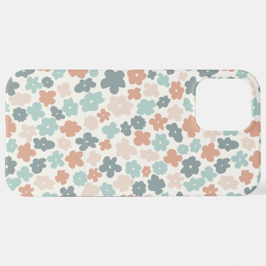 Boho hippie retro pastel bloemen iPhone hoesje (Achterkant horizontaal)