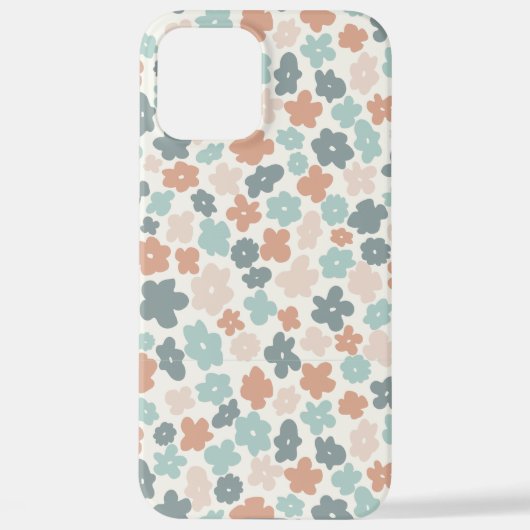 Boho hippie retro pastel bloemen iPhone hoesje (Achterkant)