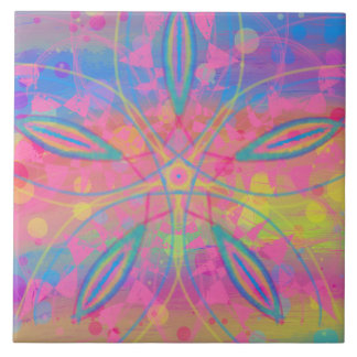 Boho Hippie Tie Dye Neon Pastel Mandala Abstract Tegeltje