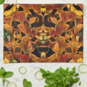 Boho Hippie Tribal Brown Green Red Native Pattern Theedoek (Gevouwen)