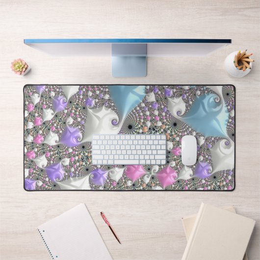 Boho Hippie Trippy Groovy Kleurrijke Pastel Fracta Bureaumat (Kantoor 1)