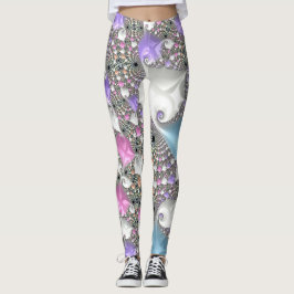 Boho Hippie Trippy Groovy Kleurrijke Pastel Fracta Leggings