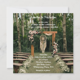 Boho Hippie Wedding Kaart