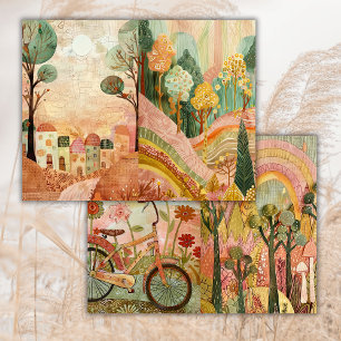 Boho Hippie Woods Bike Junk Journal papier
