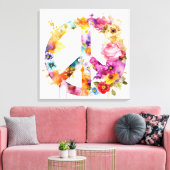Boho Hippy 60s 70s Peace Sign Canvas Print (Insitu (Woonkamer))