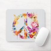 Boho Hippy 60s 70s Peace Sign Muismat (Met muis)