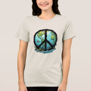 Boho Hippy 60s 70s Vrede Liefde Tri-Blend Shirt