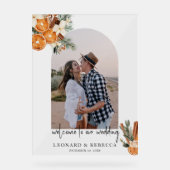 Boho hiver Floral photo Mariage Acrylique Signal (Recto)