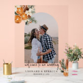 Boho hiver Floral photo Mariage Acrylique Signal (Mariage)