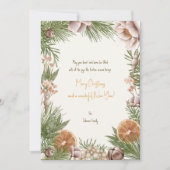 Boho hiver plante orange Noël carte voeux (Devant)