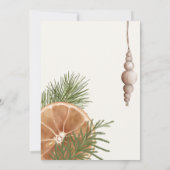 Boho hiver plante orange Noël carte voeux (Dos)