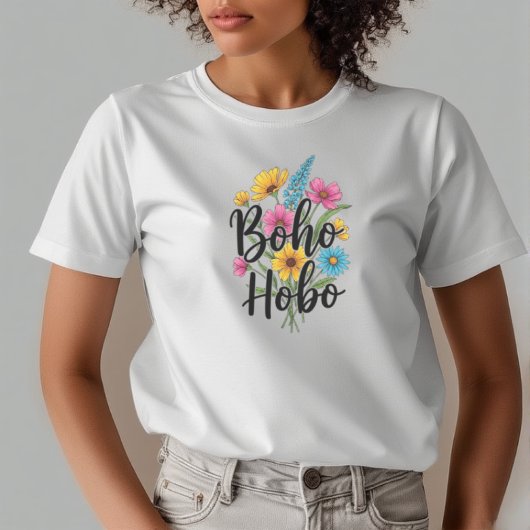 Boho Hobo bloem boeket ontwerp T-shirt