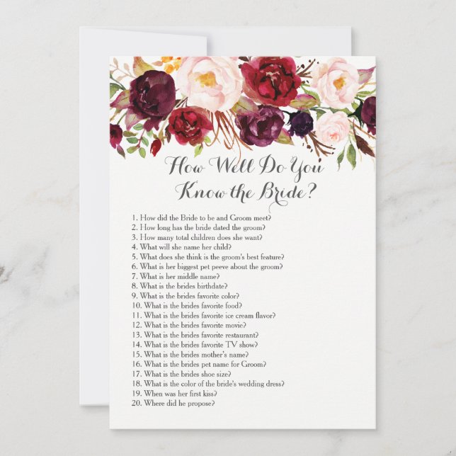 Boho Hoe goed ken je de bruid? (Voorkant)