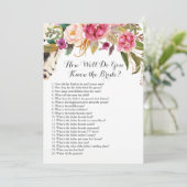 Boho Hoe goed ken je de bruid? Kaart (Staand voorkant)