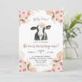 Boho Holy Cow Girl Anniversaire Invitation (Debout devant)