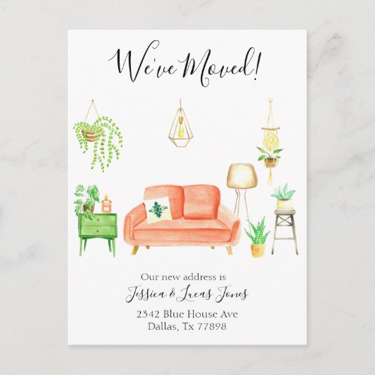 Boho Home Beweging Aankondiging We zijn verhuisd (Voorkant)