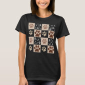 Boho Hond & Kat Paw Geruite T-shirt (Voorkant)