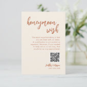Boho Honeymoon Wish QR Wishing Well Enclosure Kaar Informatiekaartje (Staand voorkant)