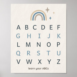 Boho Hoofdletters Alfabet Print Slaapkamer Muurkun