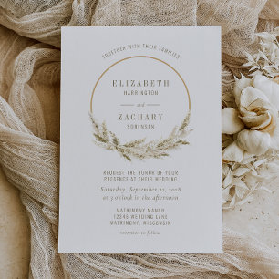 Boho Hoop Pampas Grass Wedding Kaart