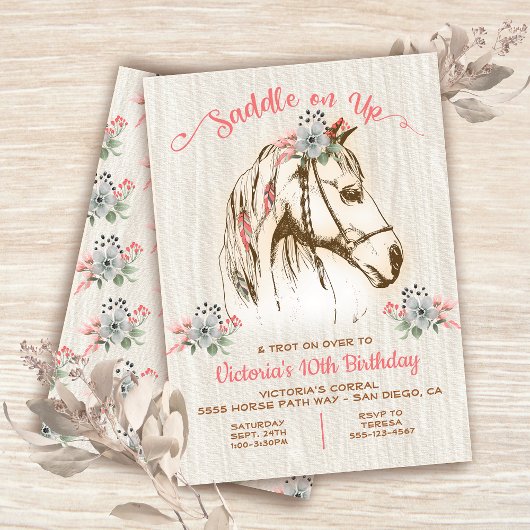 Boho Horse Anniversaire Fête Invitation