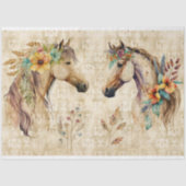 BOHO HORSES FLORAL DECOUPAGE TISSUEPAPIER (Voorkant)