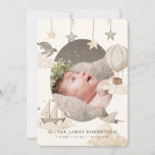 Boho Hot Air Ballotte Sky Faire-part de naissance (Devant)