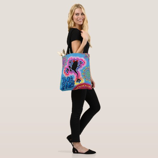 Boho Hot Frog Surf psychédélique Sac fourre-tout b (Sur le modèle)