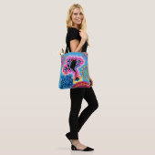 Boho Hot Frog Surf psychedelische Canvas tas blues (Op model)