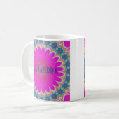 Boho Hot Pink Mandala Koffiemok (Voorkant links)