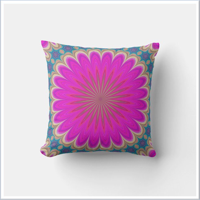 Boho Hot Pink Mandala Kussen (Creator heeft geüpload)