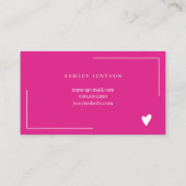 Boho hot roze script bestelling dank u visitekaartje (Achterkant)