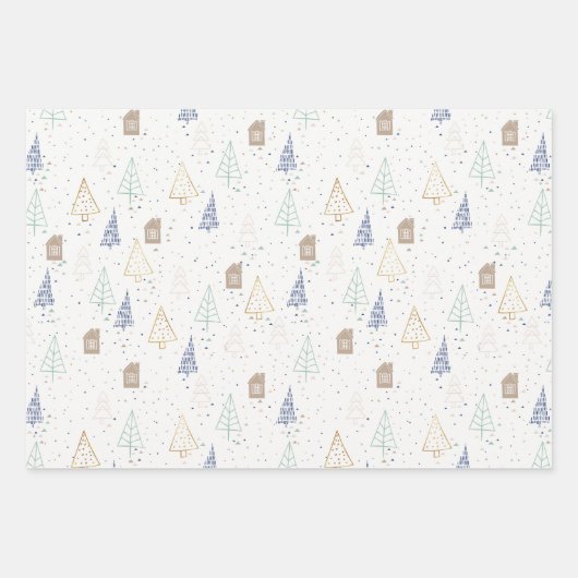 Boho House en Trees Kerstmis Inpakpapier Vel (Voorkant 2)