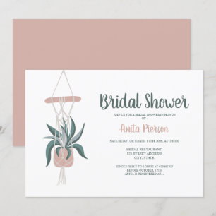 Boho house planten floreel groen roze vrijgezellen kaart