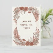 Boho-houtbos-bruiloft uitnodigingskaart kaart (Staand voorkant)