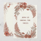 Boho-houten bos bruiloft uitnodigingskaart kaart (Voorkant / Achterkant)