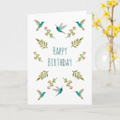 Boho Hummingbird Verjaardag Kaart (Gele Bloem)
