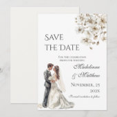 Boho-huwelijk save the date (Voorkant / Achterkant)