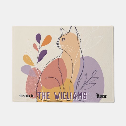 Boho Hypoallergene Katten Moeder Vader Flat Verwar Deurmat (Voorkant)