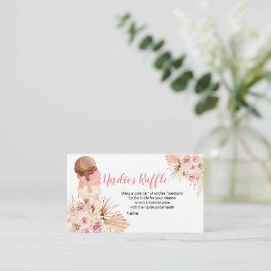 Boho Ice Cream Undies Raffle Enclosure Kaart (Staand voorkant)