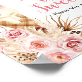 Boho Ice crème Pampas Grass Love is Sweet Sign Poster (Hoek)