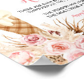 Boho ijs Pampas Grass Baby Sock Hunt Poster (Hoek)