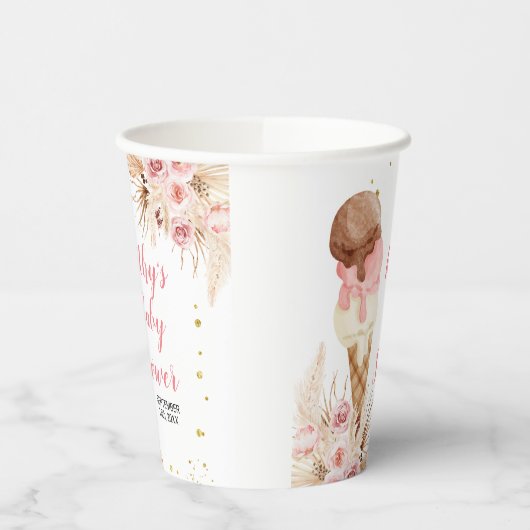Boho-ijs Pampas Grass White Paper Cups Papieren Bekers (Links)